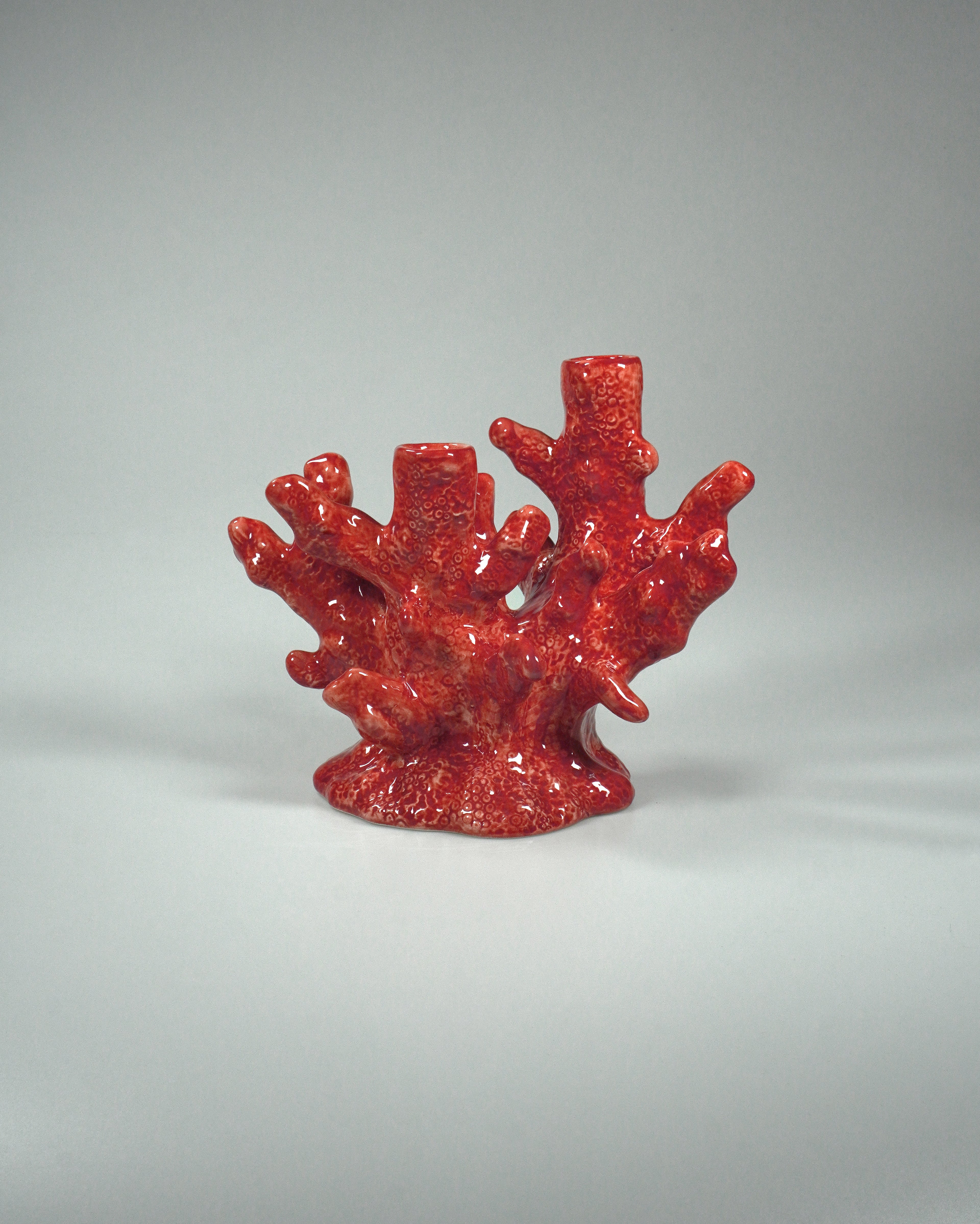 CORAL CANDLEHOLDER coral red - 3 Candles