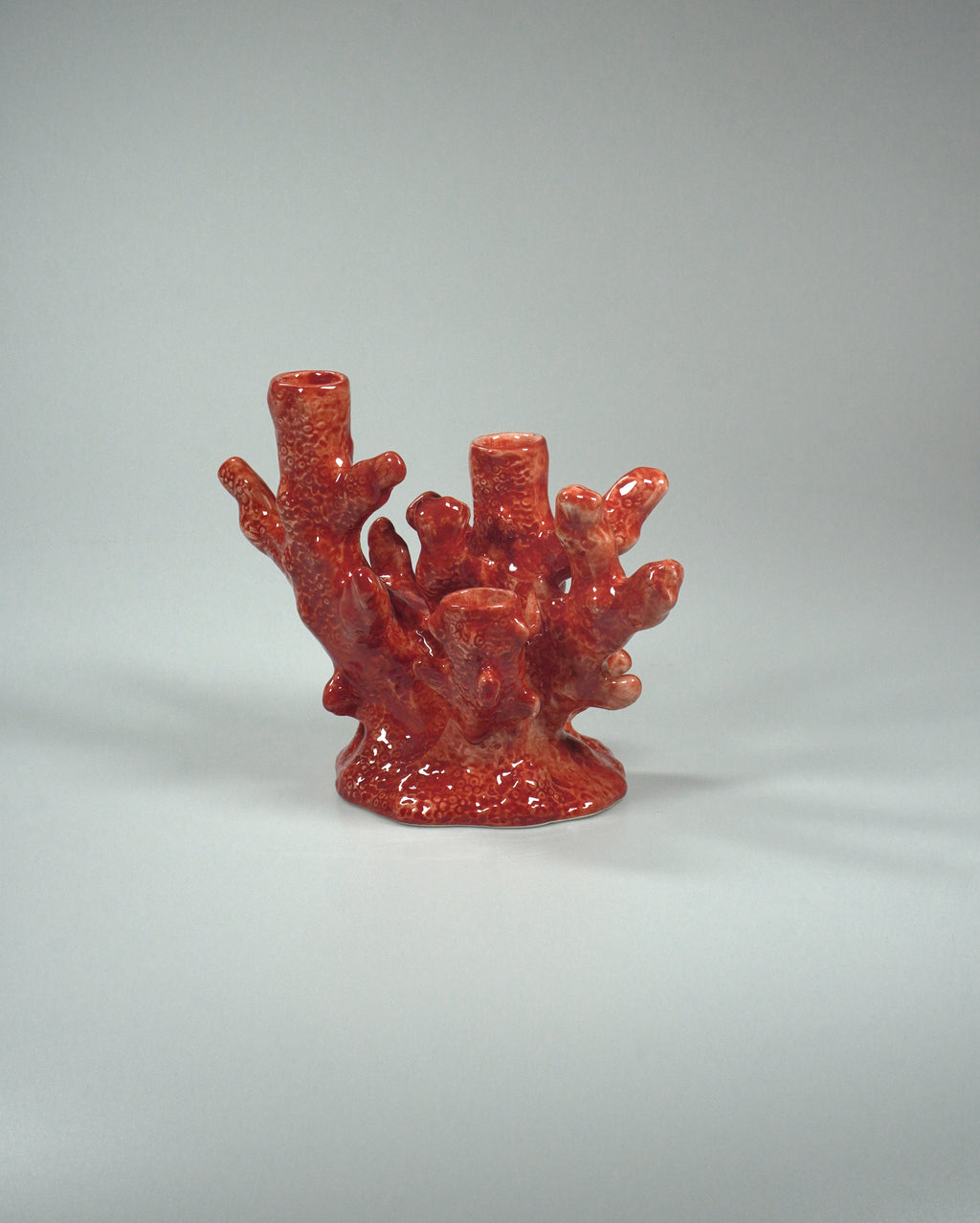 CORAL CANDLEHOLDER coral red - 3 Candles