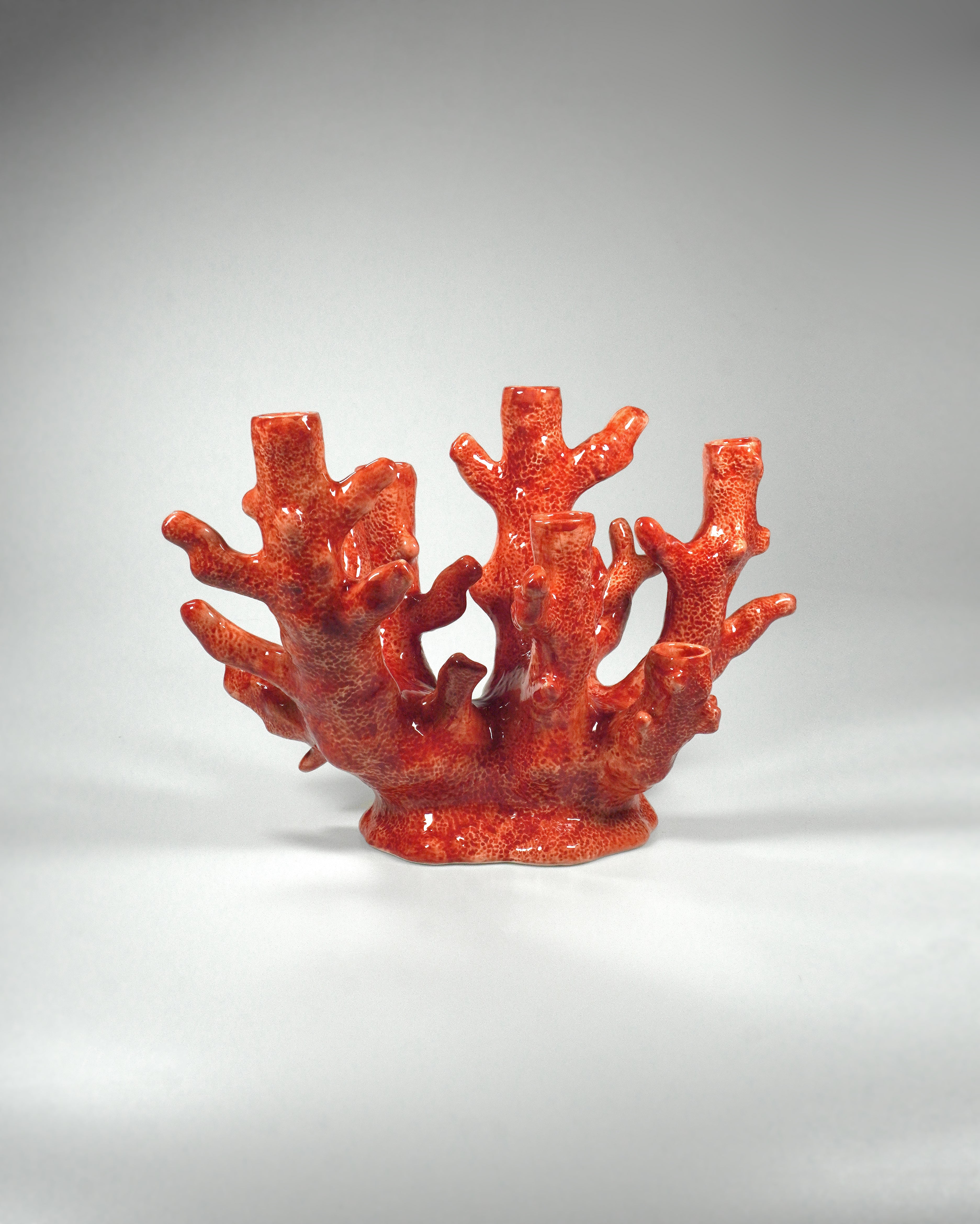 CORAL CANDLEHOLDER coral red - 6 Candles