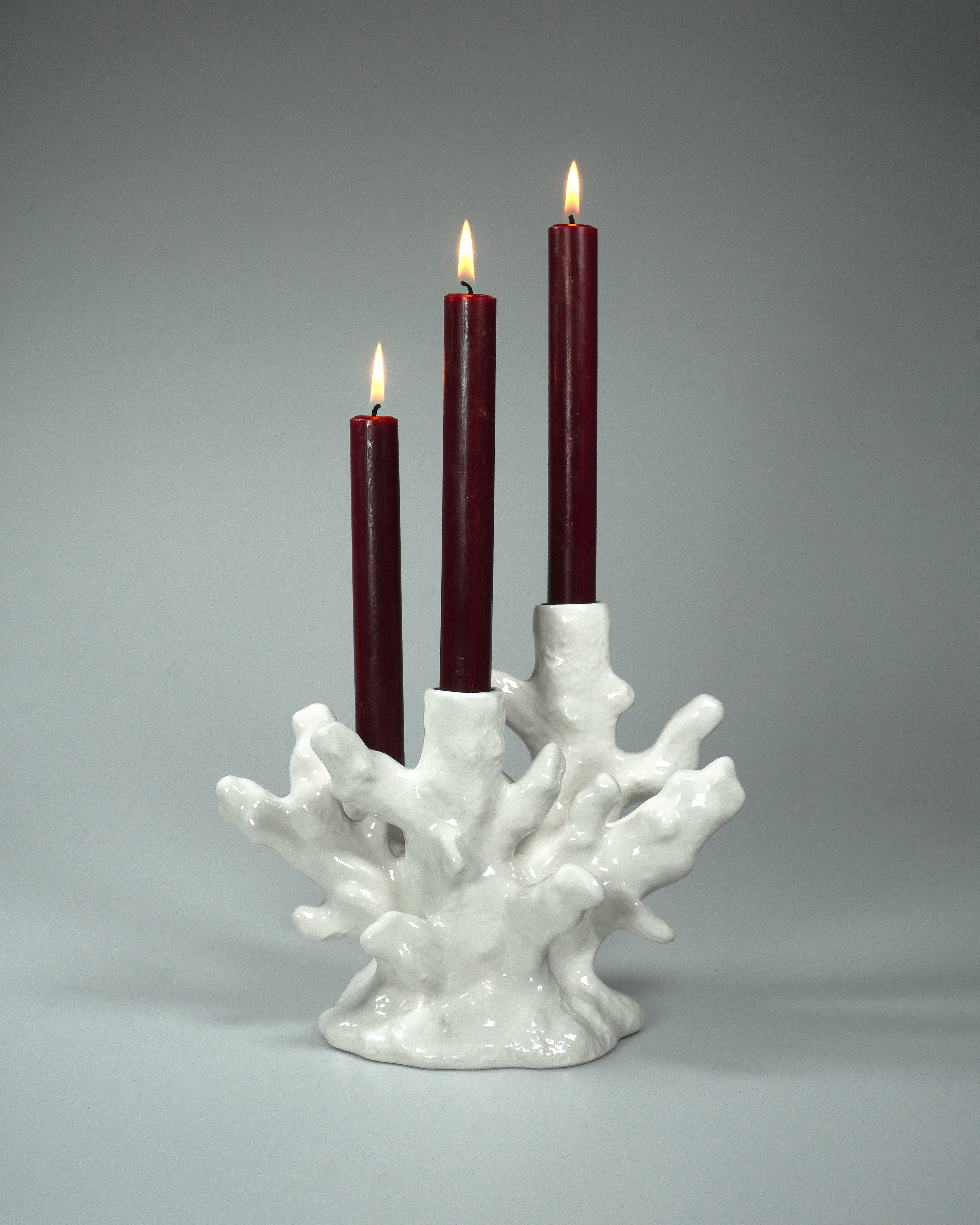 CORAL CANDLEHOLDER white - 3 Candles