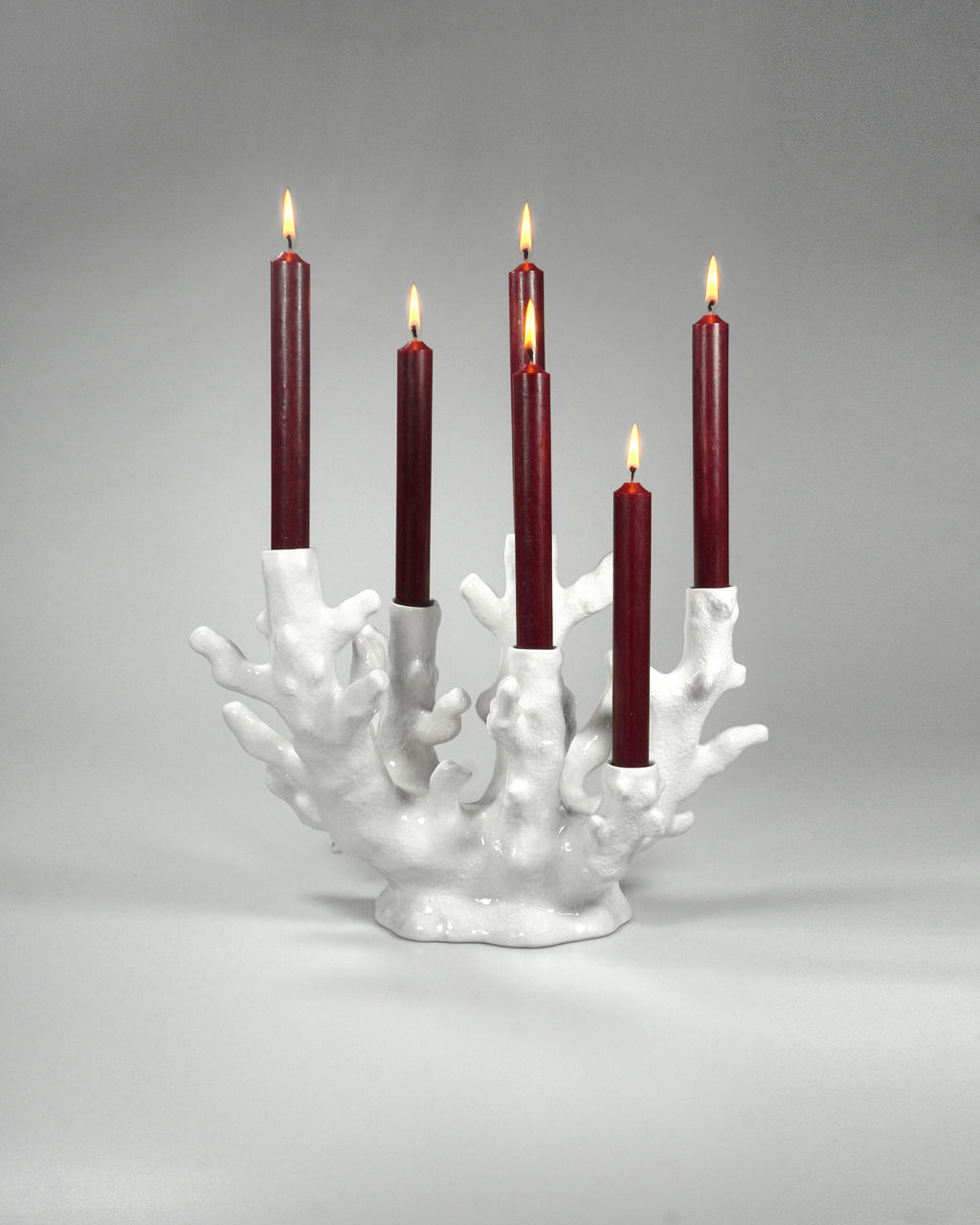 CORAL CANDLEHOLDER white - 6 Candles