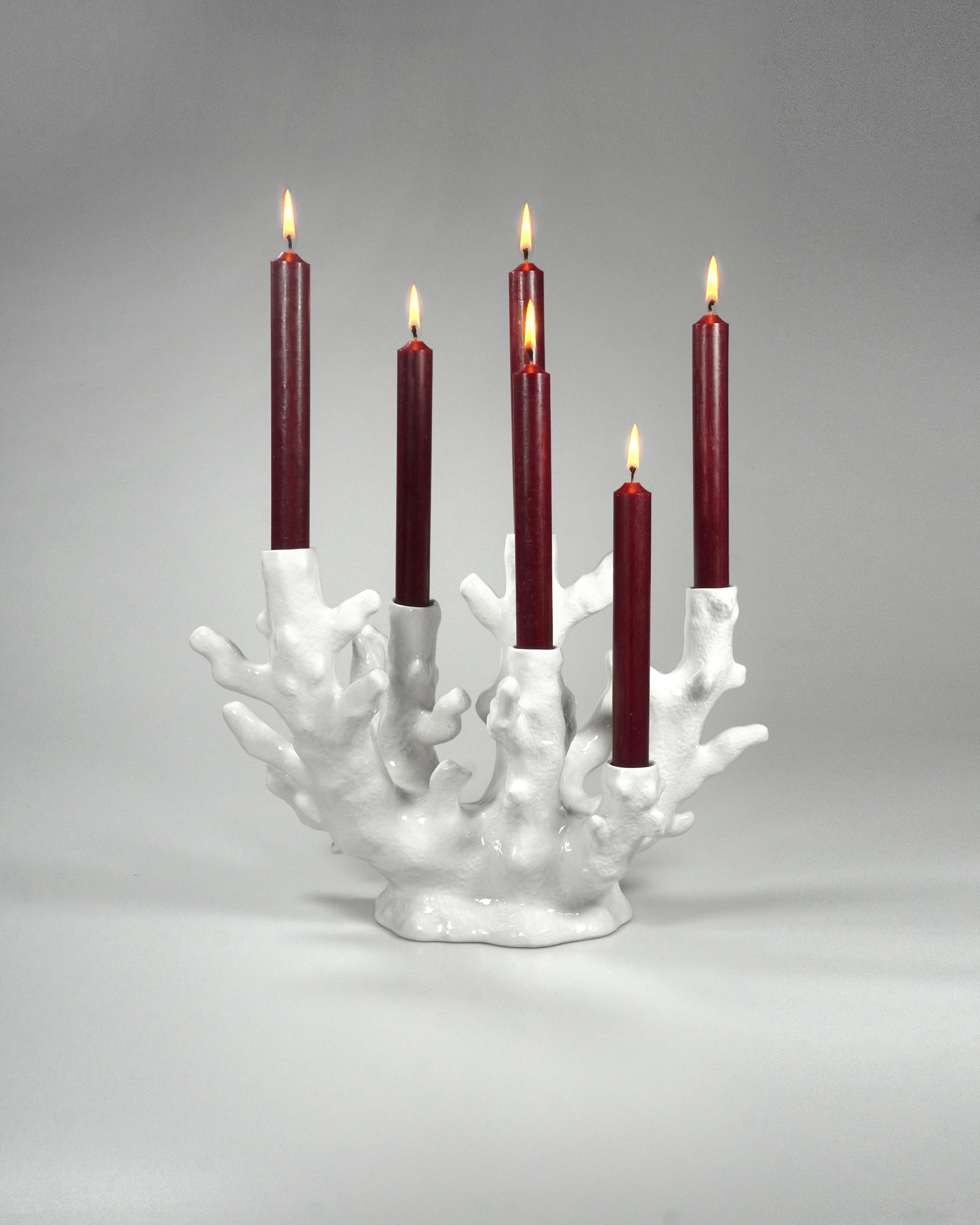 CORAL CANDLEHOLDER white - 6 Candles